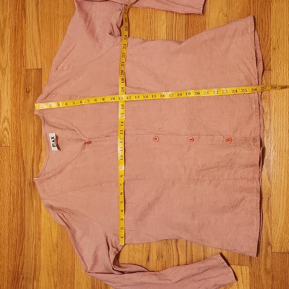 Flax Pink Linen Button Front Shirt Jacket Size Large - Picture 11 of 12
